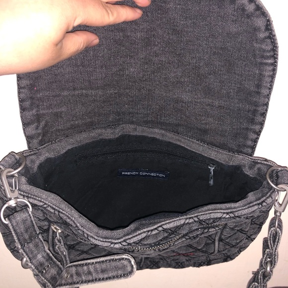 French Connection black jean quilted shoulder bag - Picture 4 of 4